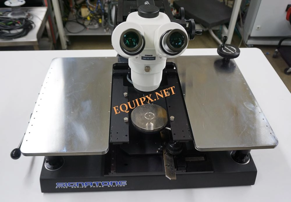 Signatone 1160B-4N manual Prober with Nikon stereozoom microscope, 100mm Ni vacuum chuck, and probe card holder (4224)
