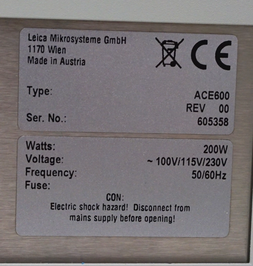 LEICA EM ACE600 sputter coater with glow discharge unit, carbon