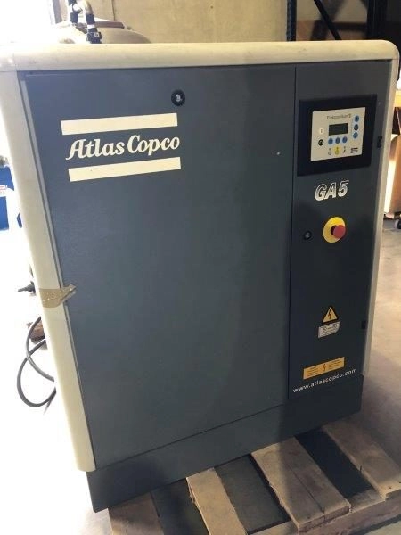 Atlas Copco GA5 Rotary Screw Air Compressor, Model GA5,  27 CFM