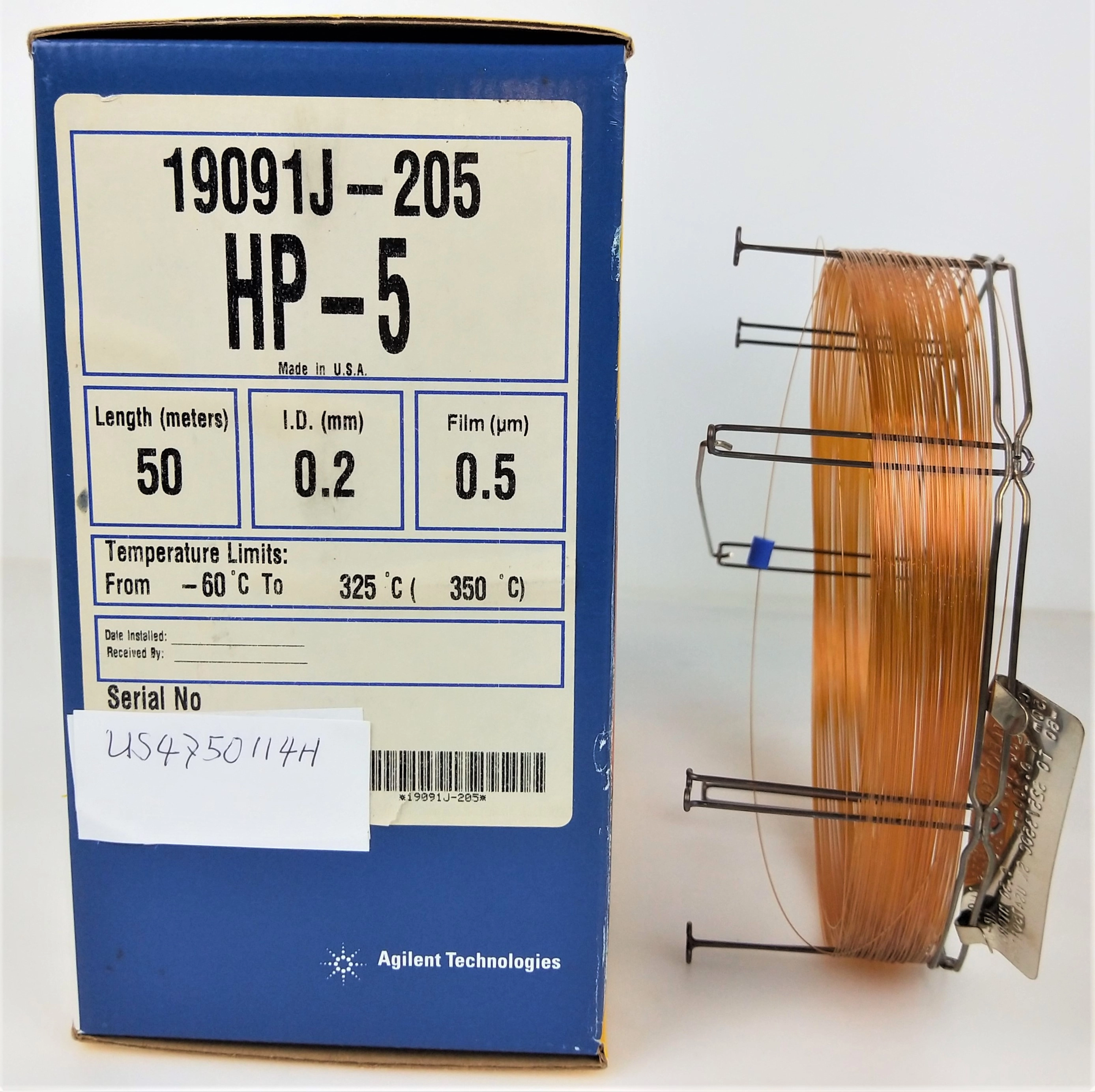 Agilent HP-5 (19091J-205) Capillary Column - 50M x 0.2mm x 0.5&micro;m