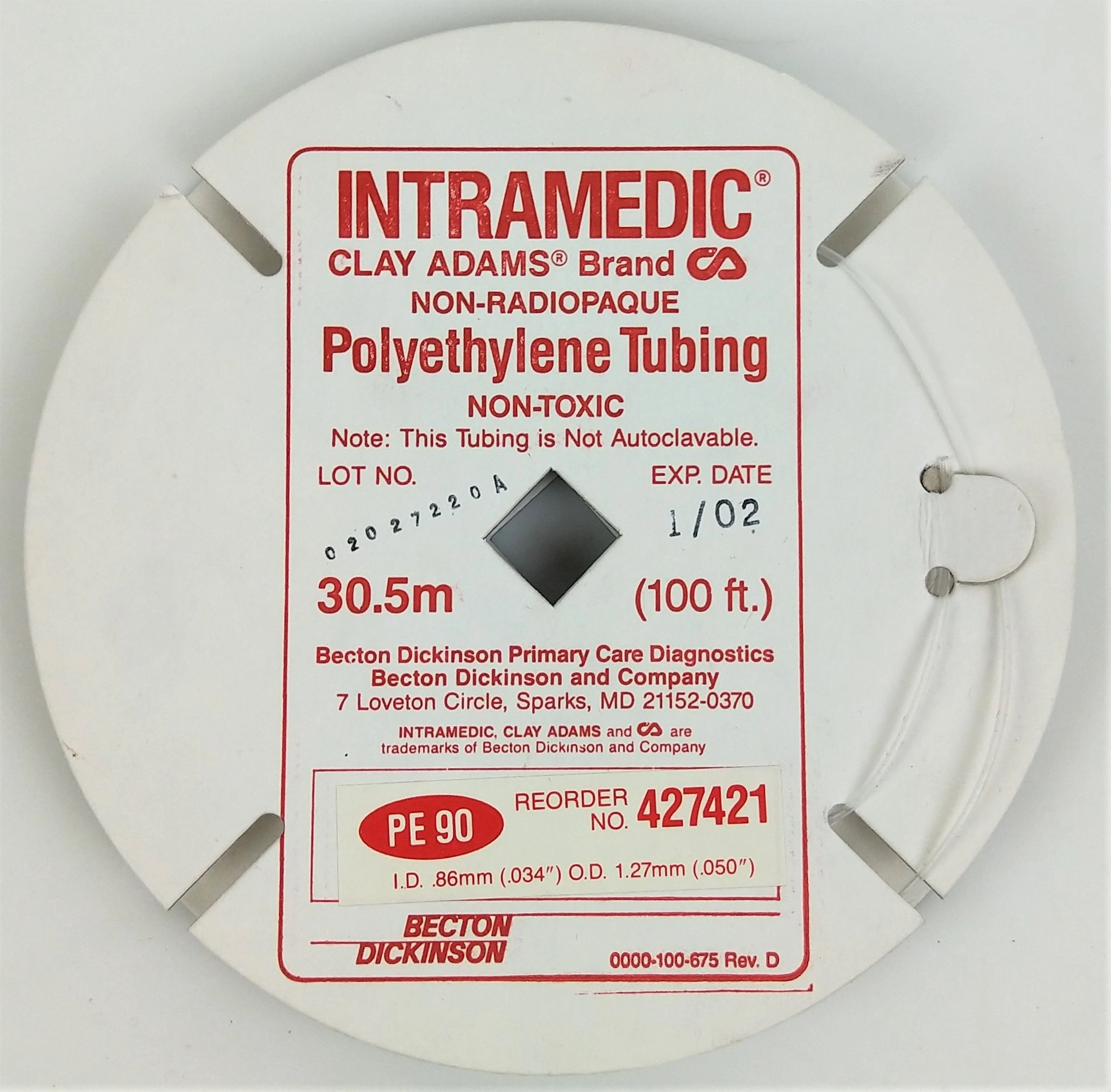 BD Intramedic PE-90 Polyethylene Tubing - 88ft