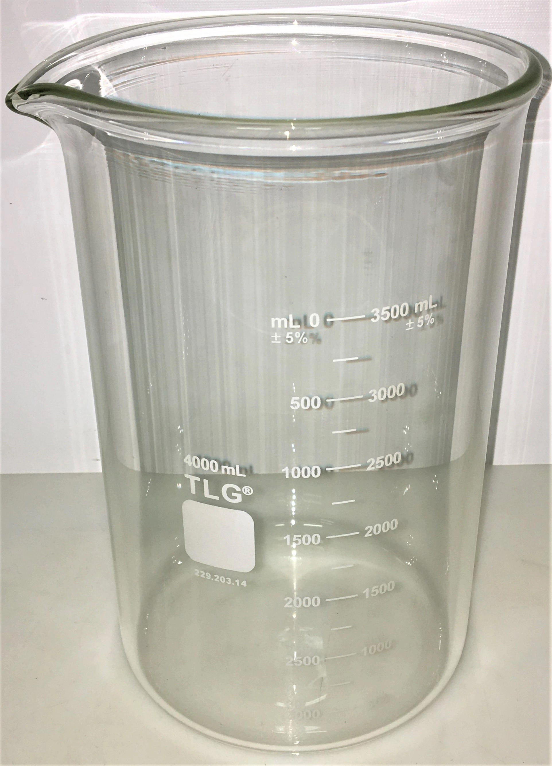 TLG 229.203.14 Heavy-Duty Graduated Griffin Beaker - 4000mL