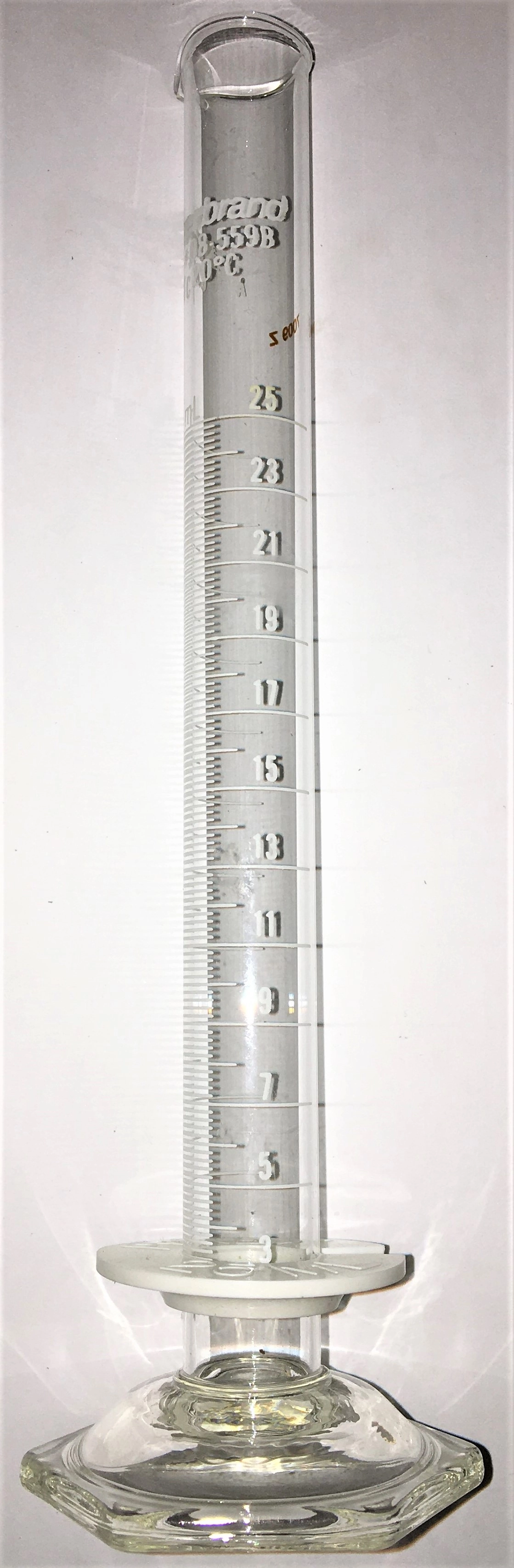Fisherbrand 08-559B Serialized Graduated Cylinder - Class A (25mL)