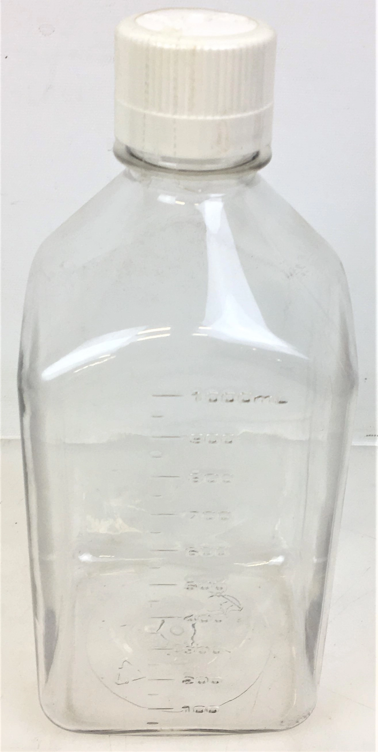 Nalgene 2019-1000 Square Media Bottle with Cap - 1L (Pack of 8)