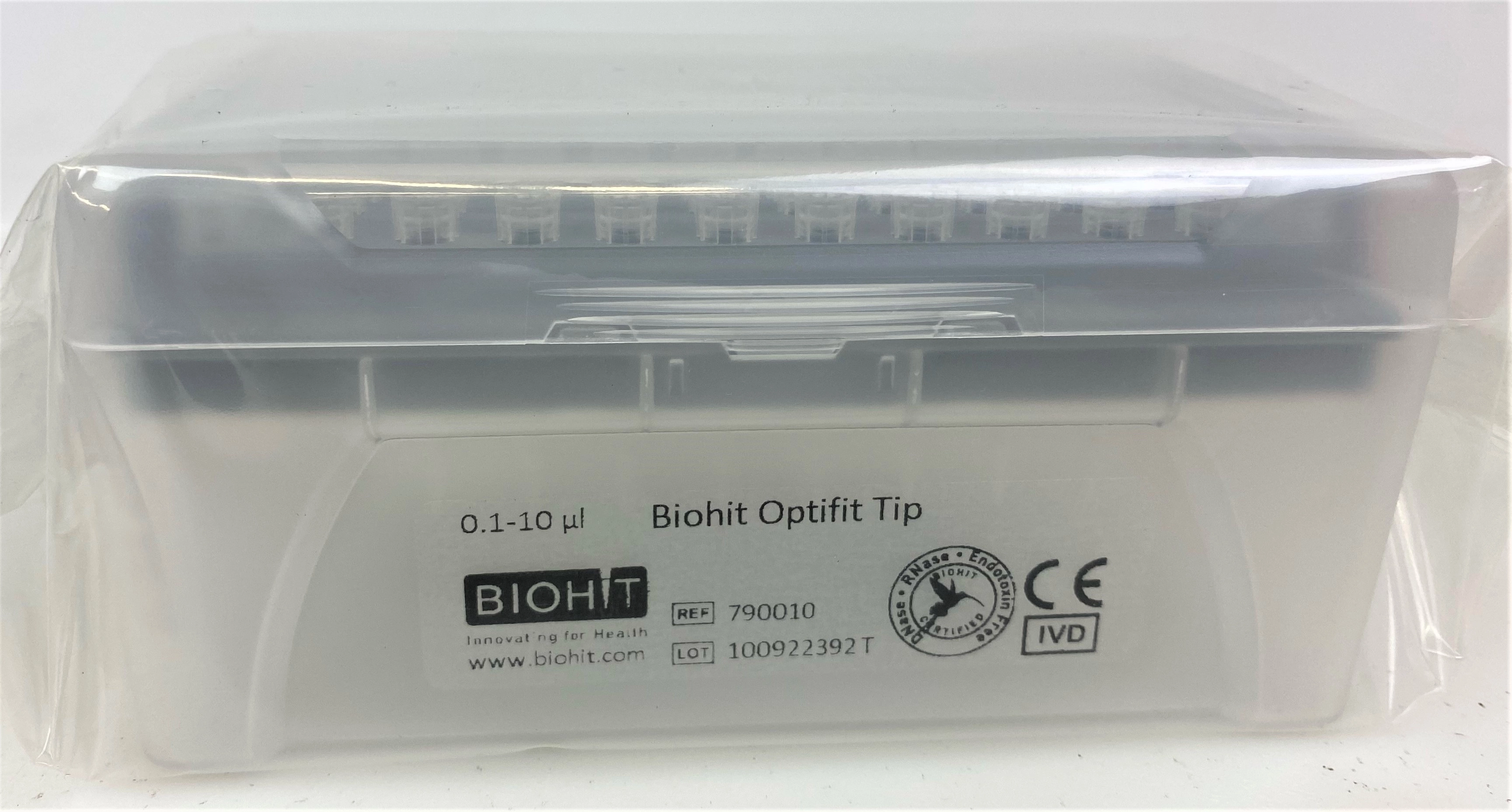 BioHit Optifit 790010 Pipette Tips - 0.2 to 10 &micro;L (Rack of 96 Tips)