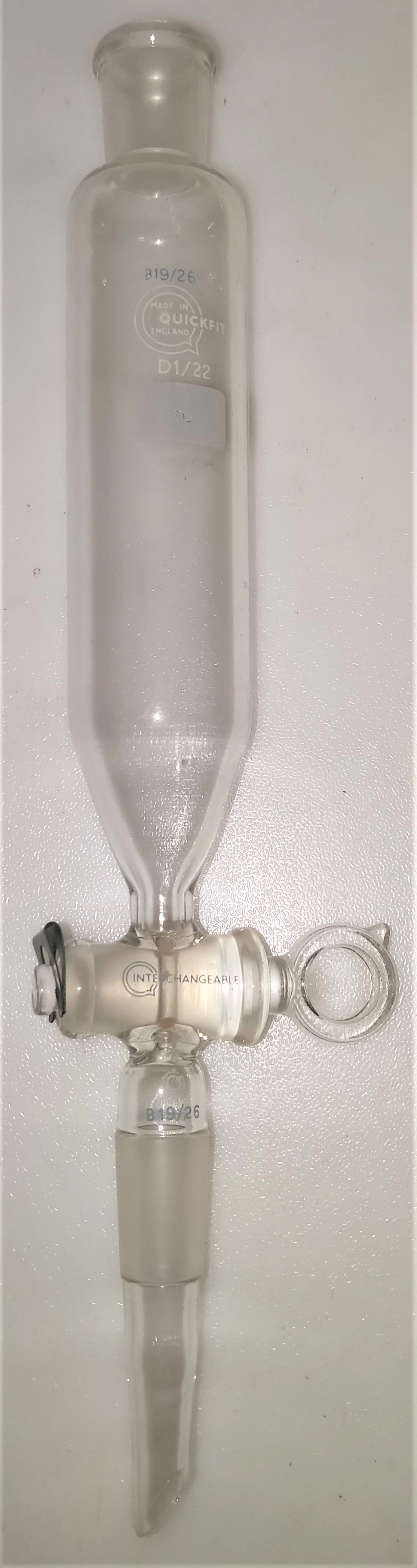 QuickFit D1/22 Dropping Funnel with Glass Stopcock - 100mL