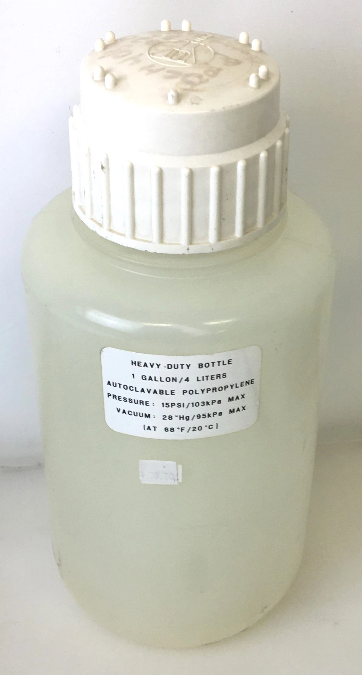 Nalgene 2125-4000 Heavy-Duty HDPE Bottle with Closure (4000mL)