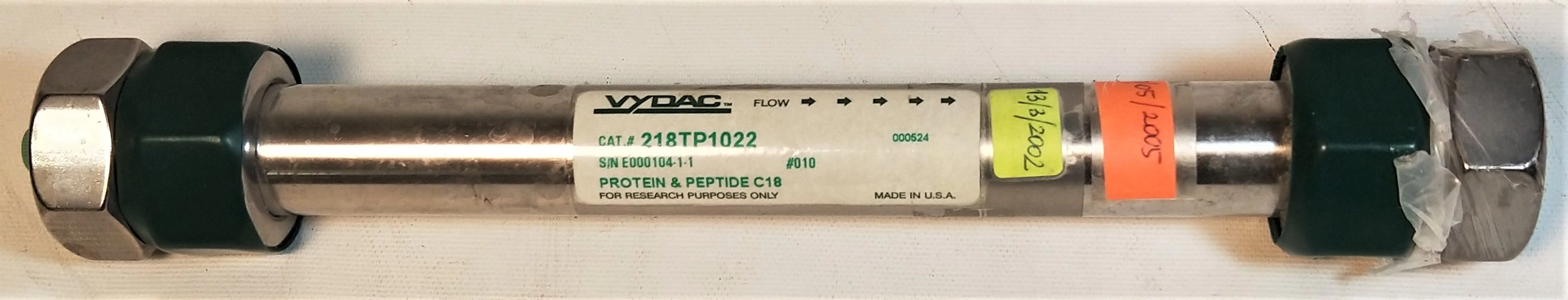 Vydac 218TP1022 C18 Preparative HPLC Column - 25 cm &times; 22 mm x 10&micro;m