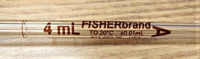 Fisherbrand 13-650-2E Volumetric Pipet, Class A - 4mL