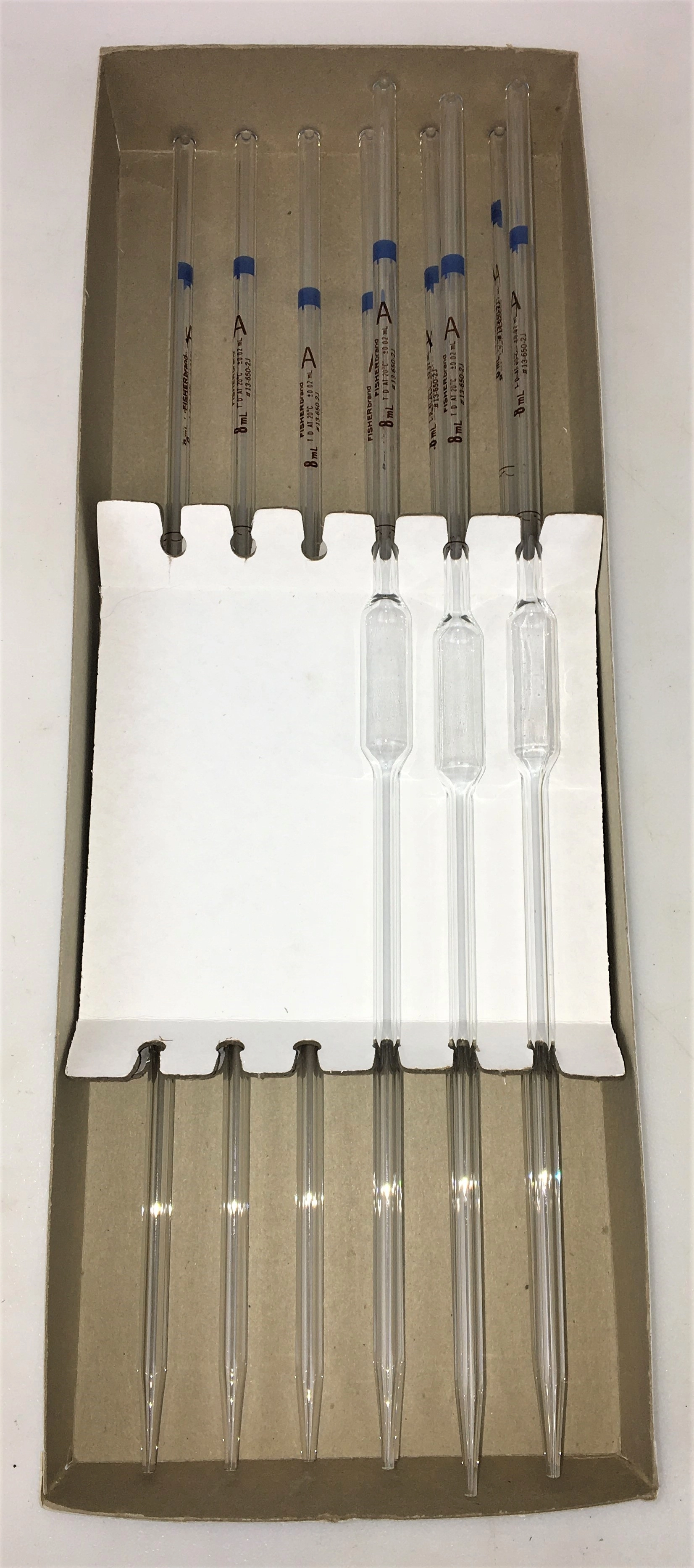 Fisherbrand 13-650-2J Volumetric Pipet, Class A - 8mL (Pack of 9)