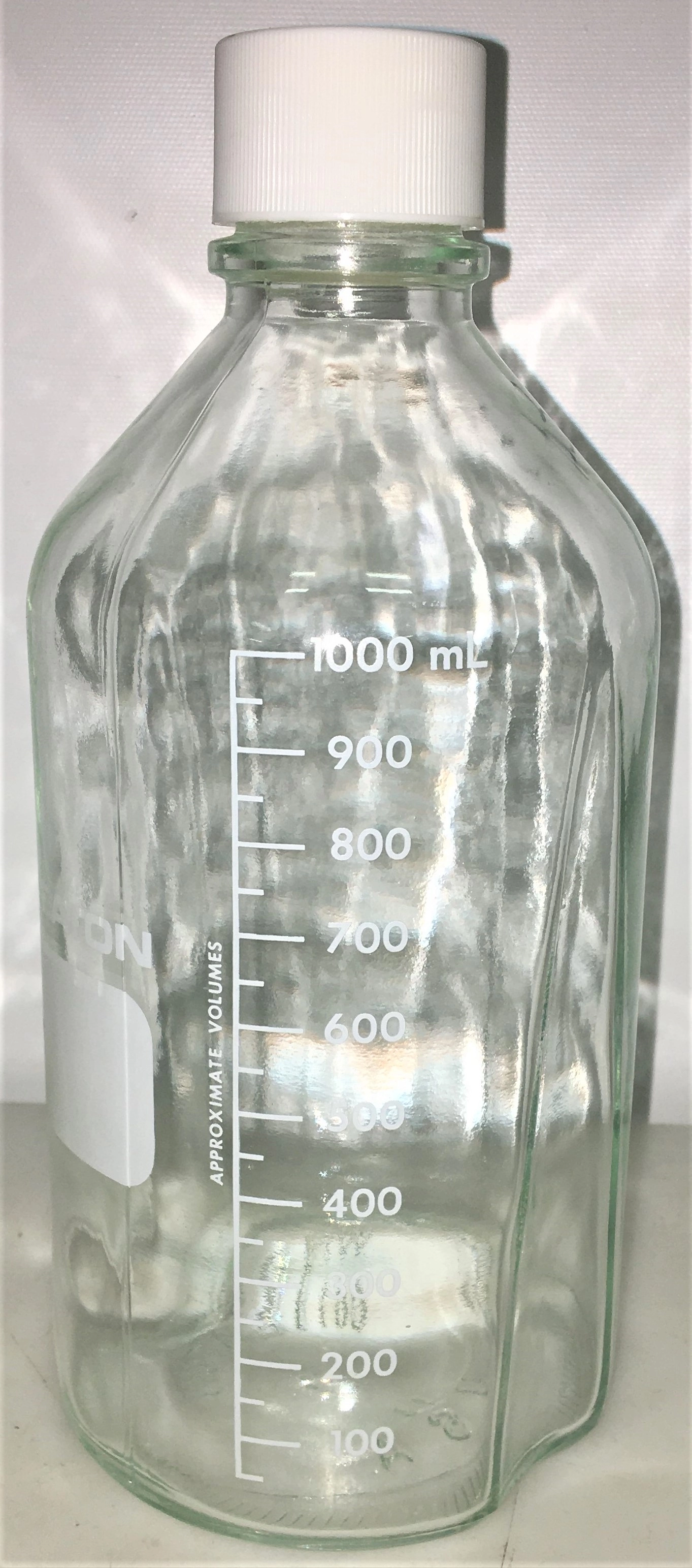 Pyrex Round Media Storage Bottles and Reusable Screw Caps, Capacity 10,000 ml