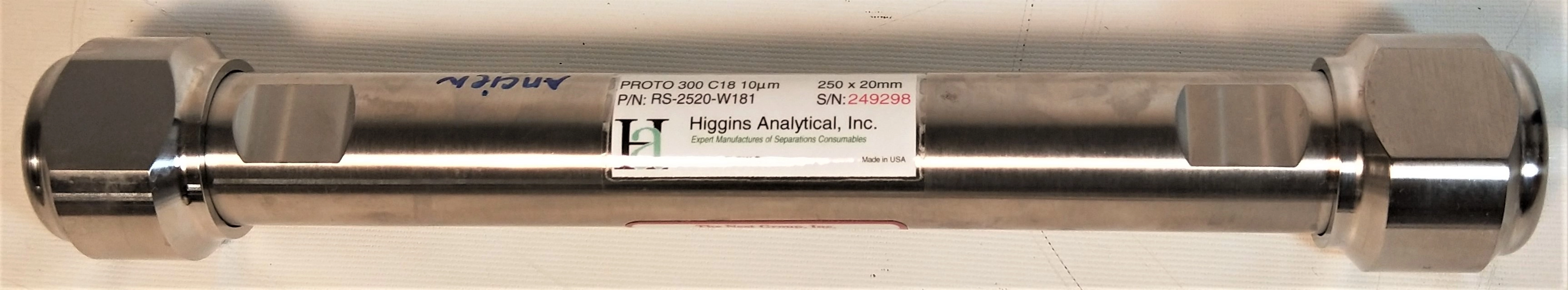 Higgins PROTO300 C18 Preparative HPLC Column - 25 cm &times; 20 mm x 10&micro;m
