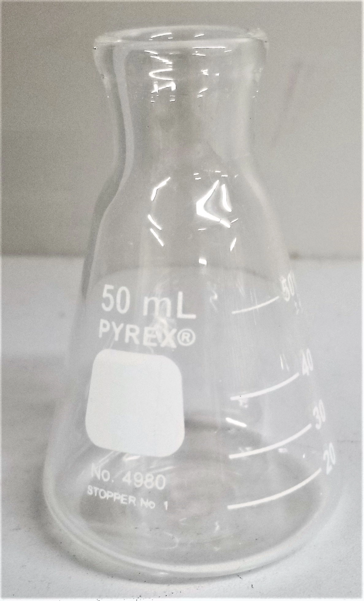 Corning PYREX 4980/Kimble KIMAX 26500 Narrow Mouth Erlenmeyer Flask - 50mL