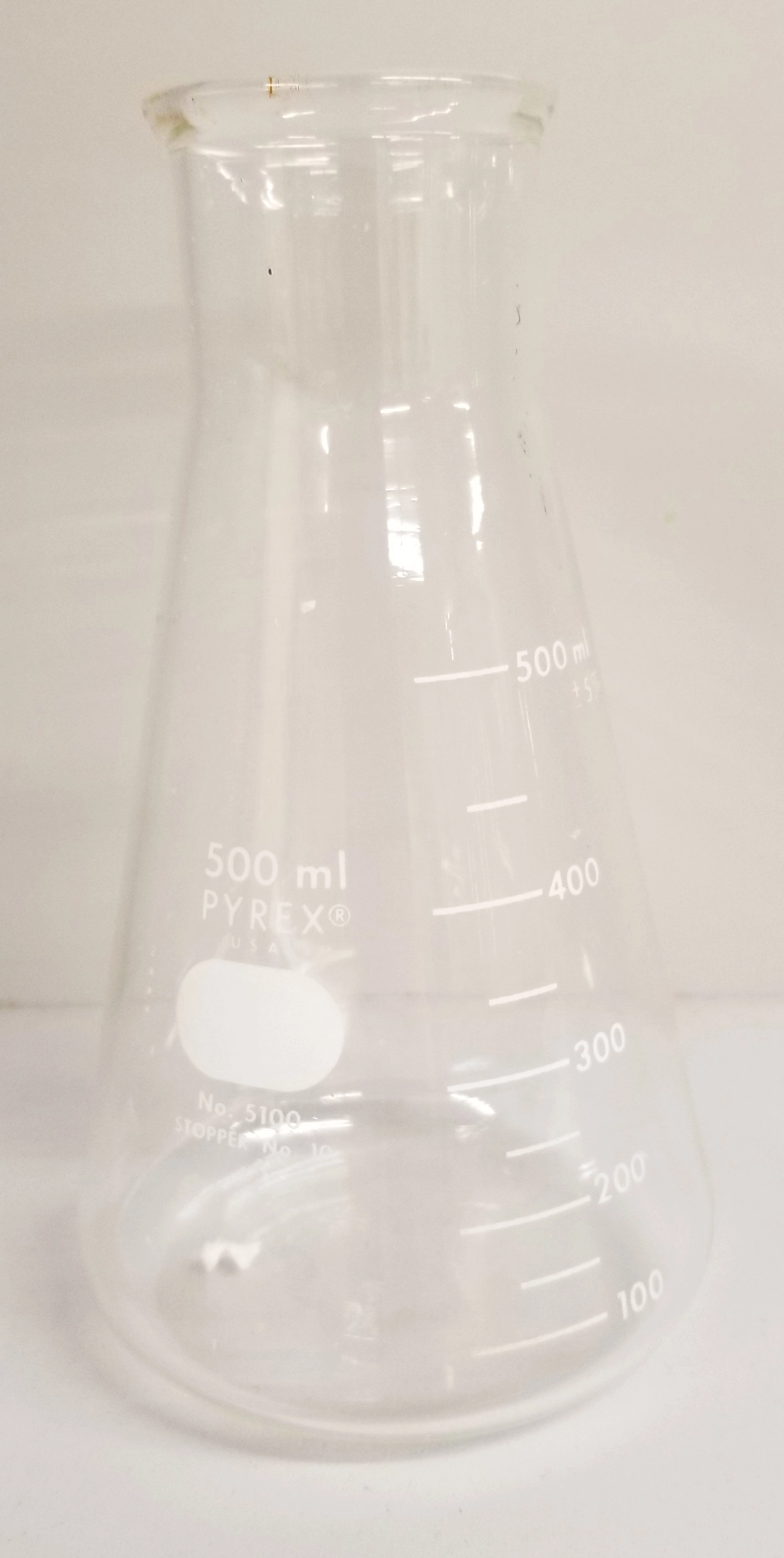 Two 500 mL Pyrex Borosilicate Glass Erlenmeyer 4980 Flask Lab Stopper No 6