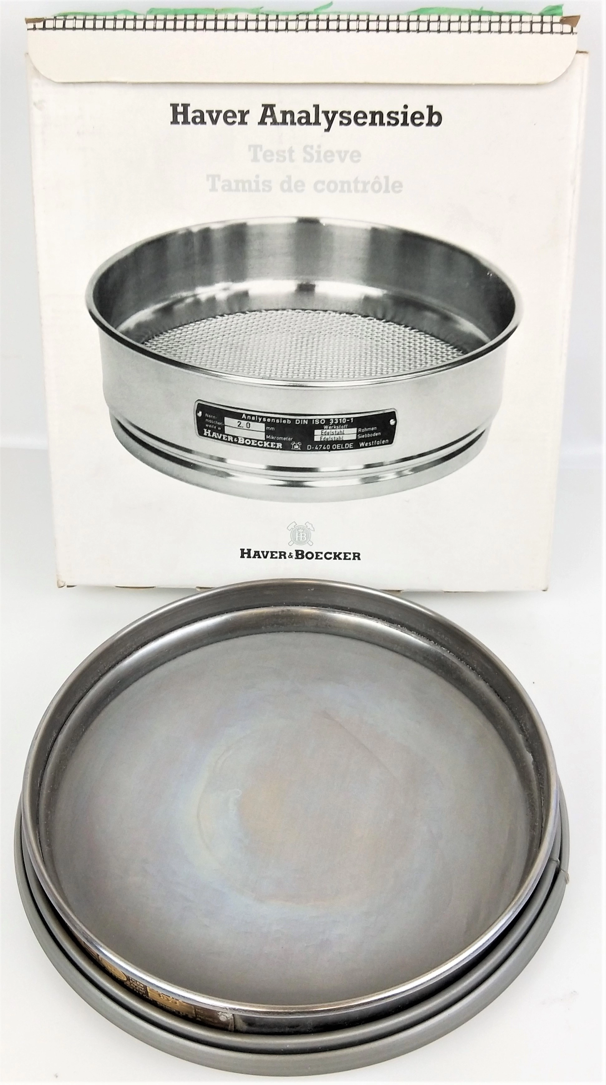 Haver Boecker #325 Stainless Steel 8" Air Jet Test Sieve (Half-Height) - 45&mu;m