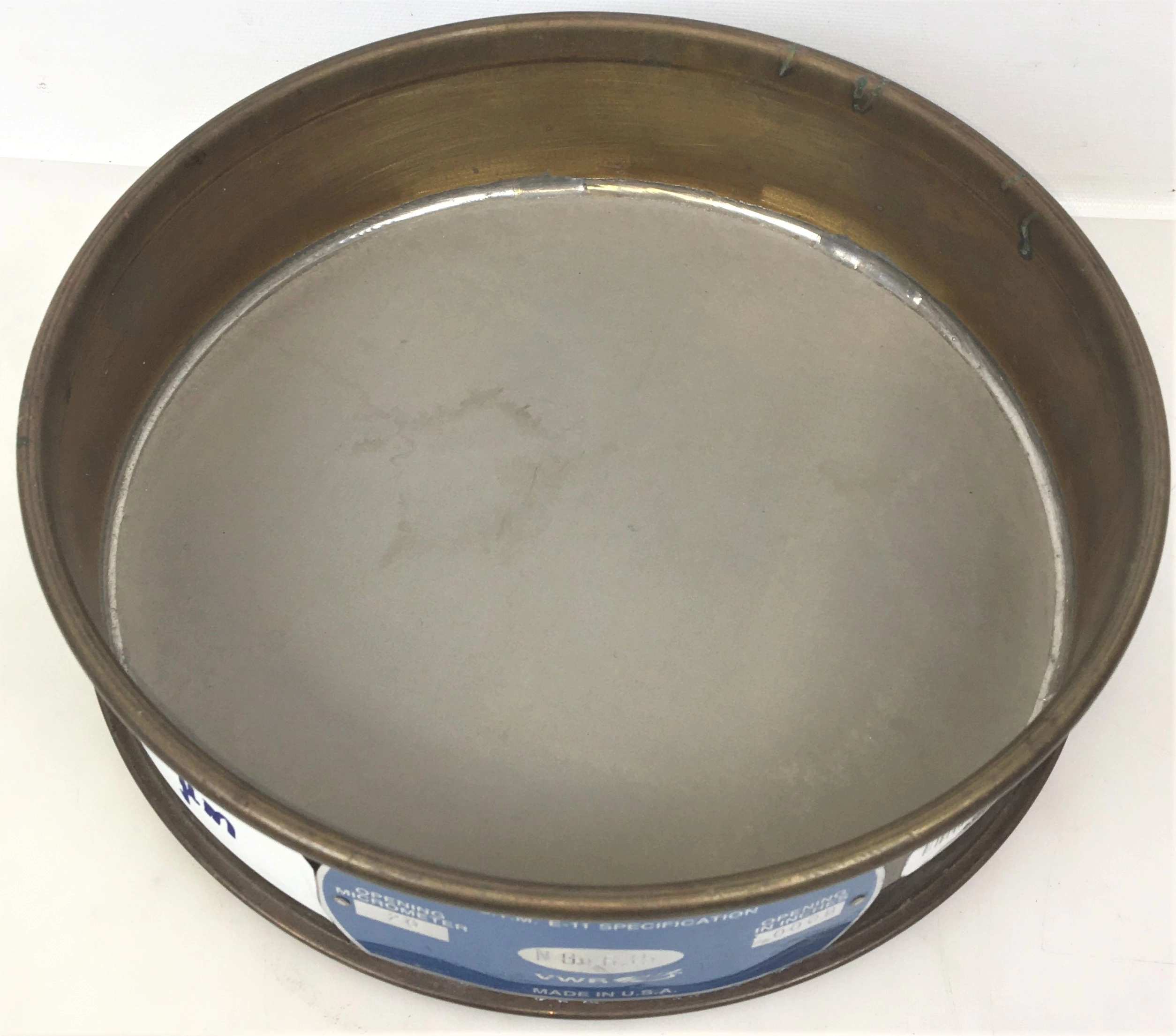 VWR #635 Brass-Stainless Steel 8" Sieve (20&mu;m)