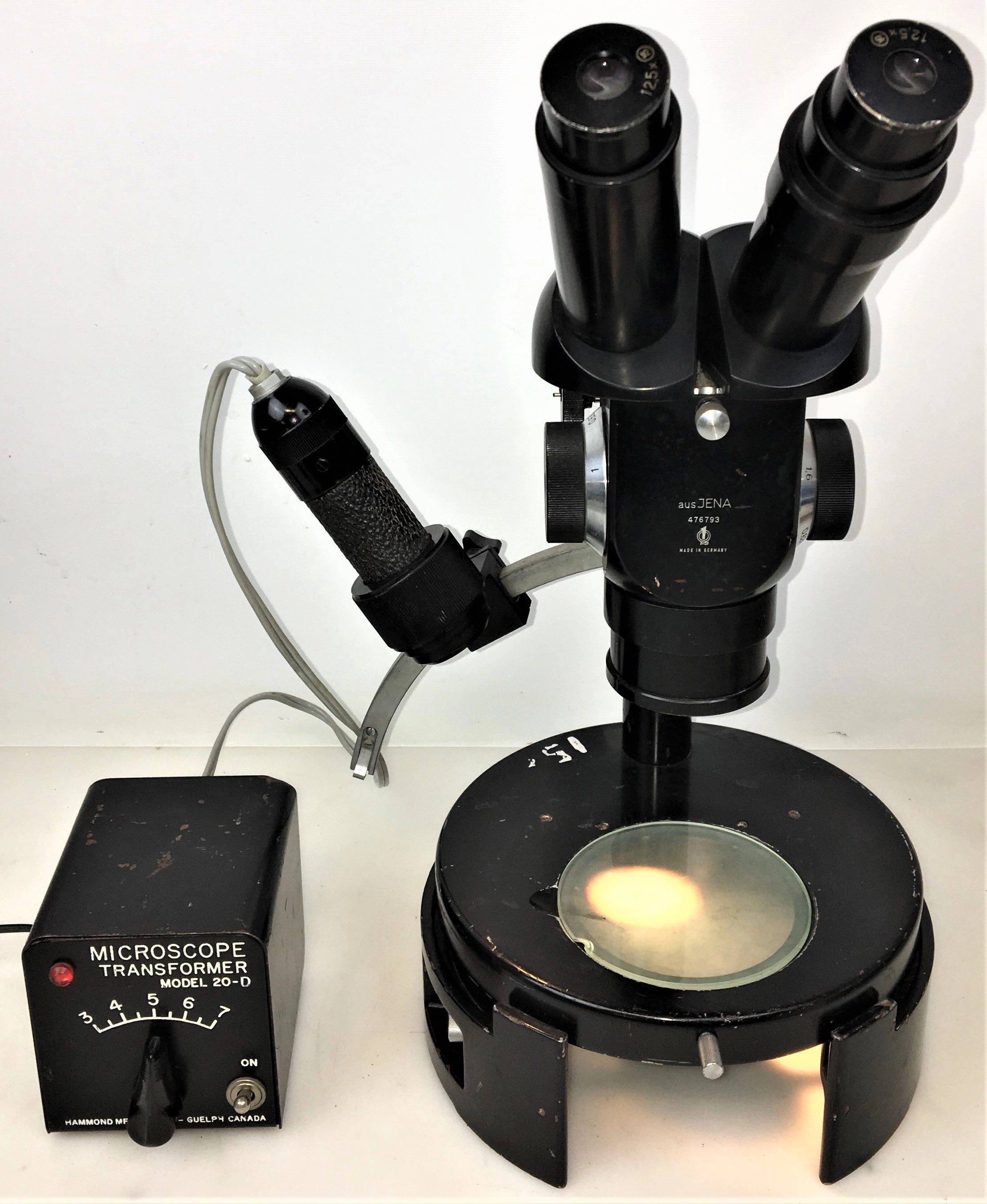 Zeiss Jena Binocular Stereo Microscope with Transformer - 8X to 50X