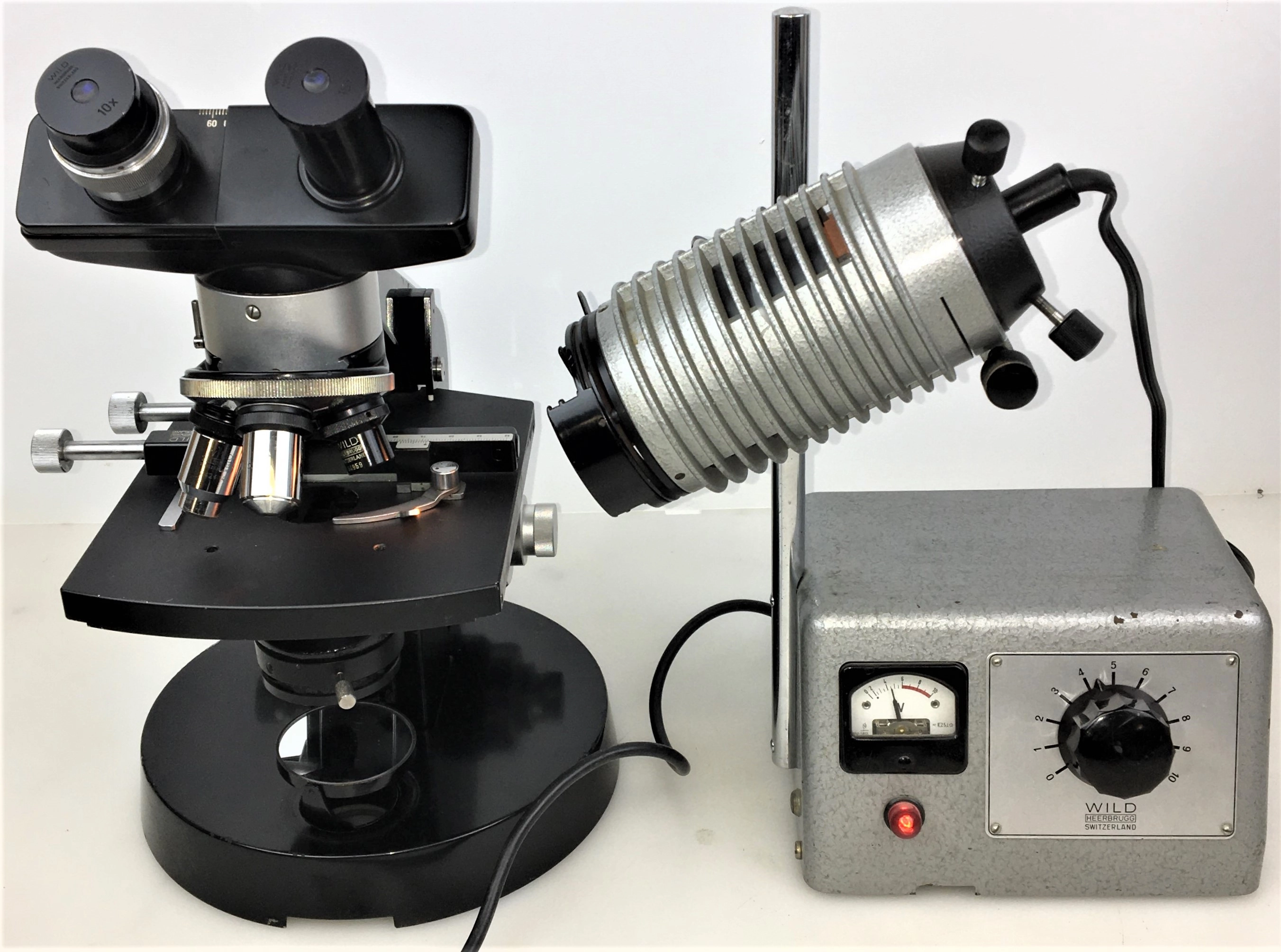 Wild M12 Binocular Microscope with Illuminator - 40X to 1000X