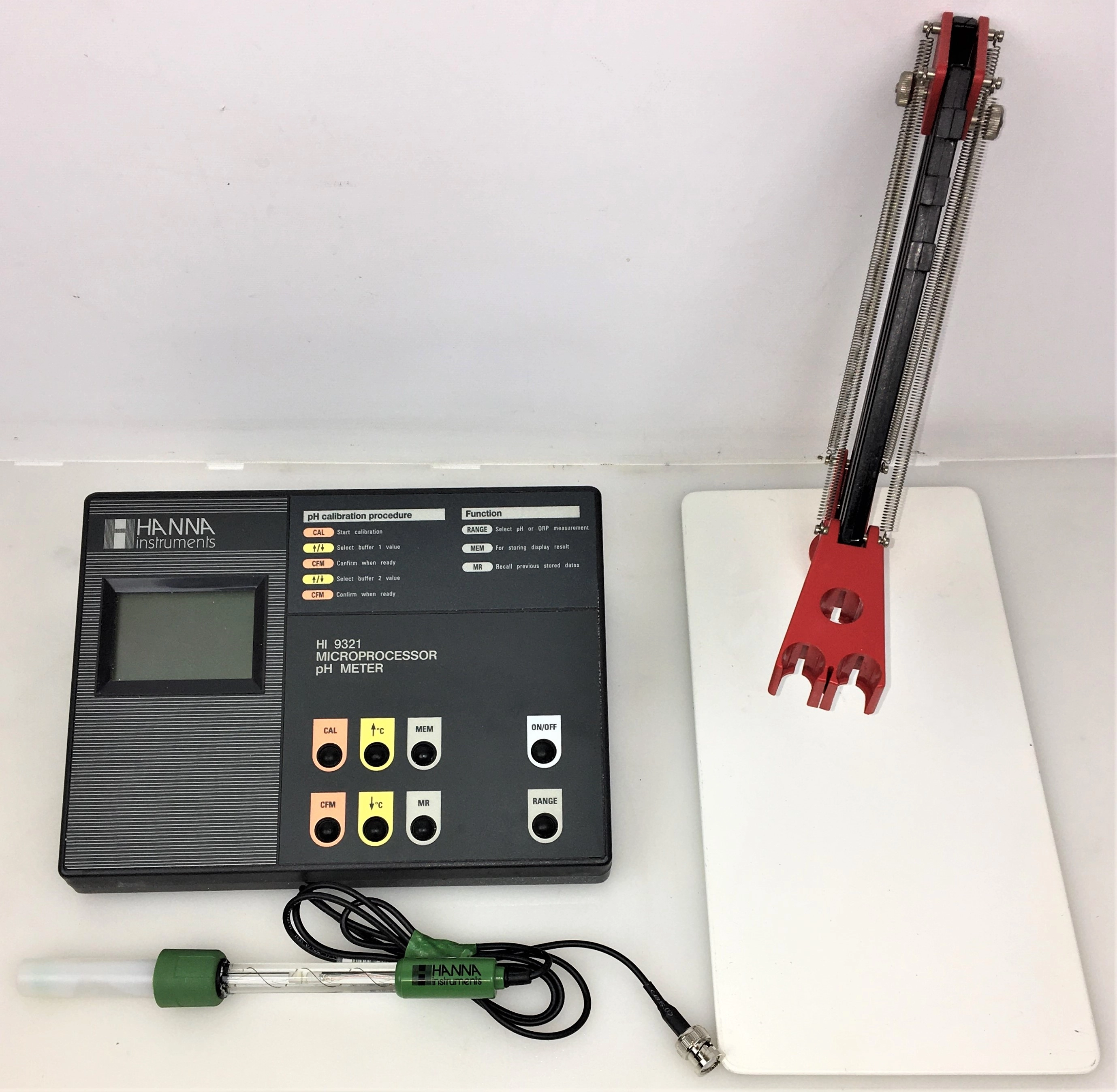 Hanna HI 9321 Benchtop pH Meter with New Electrode and Support Stand