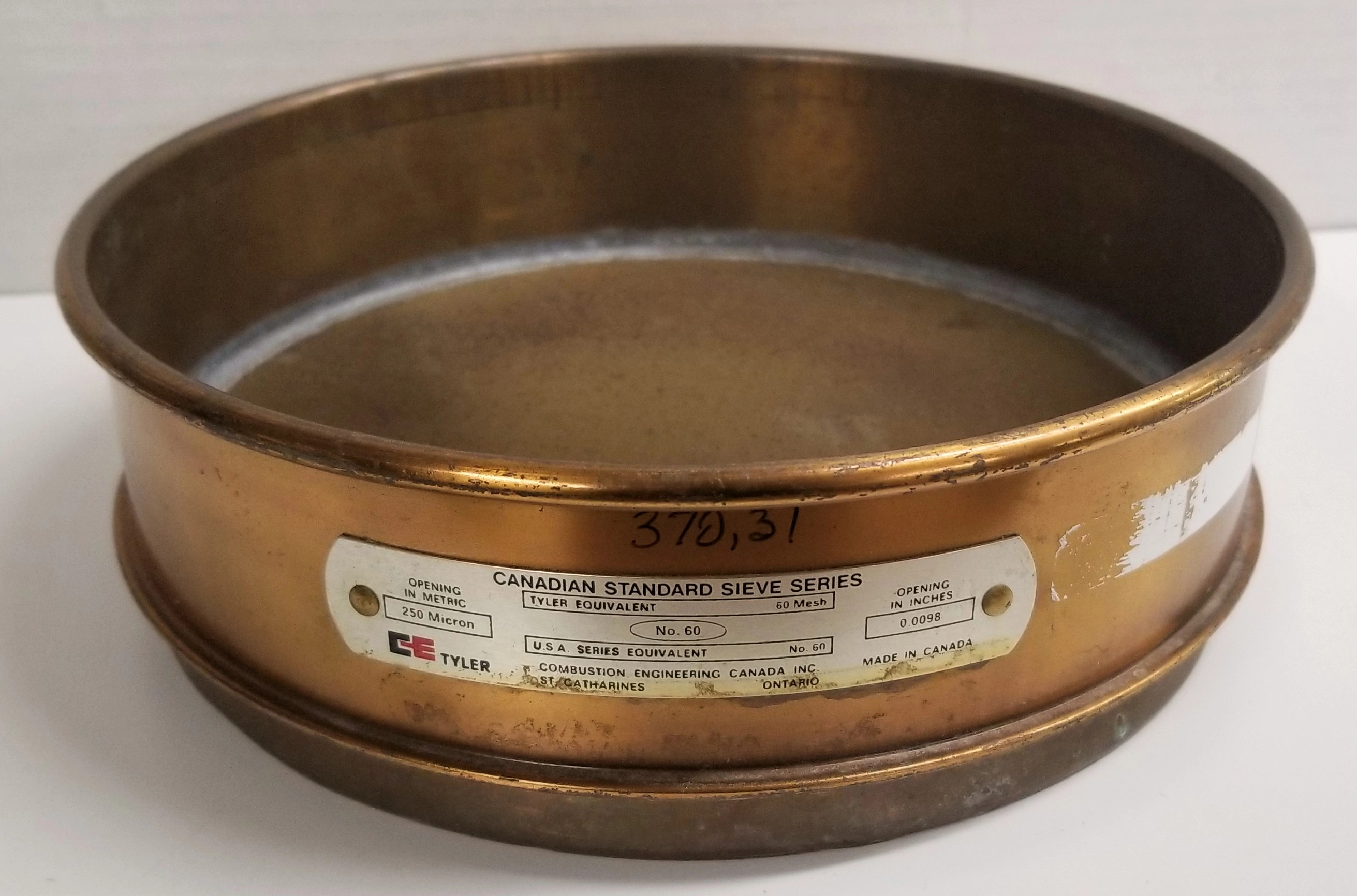 Tyler #60 All Brass 8" Sieve (250&mu;m)