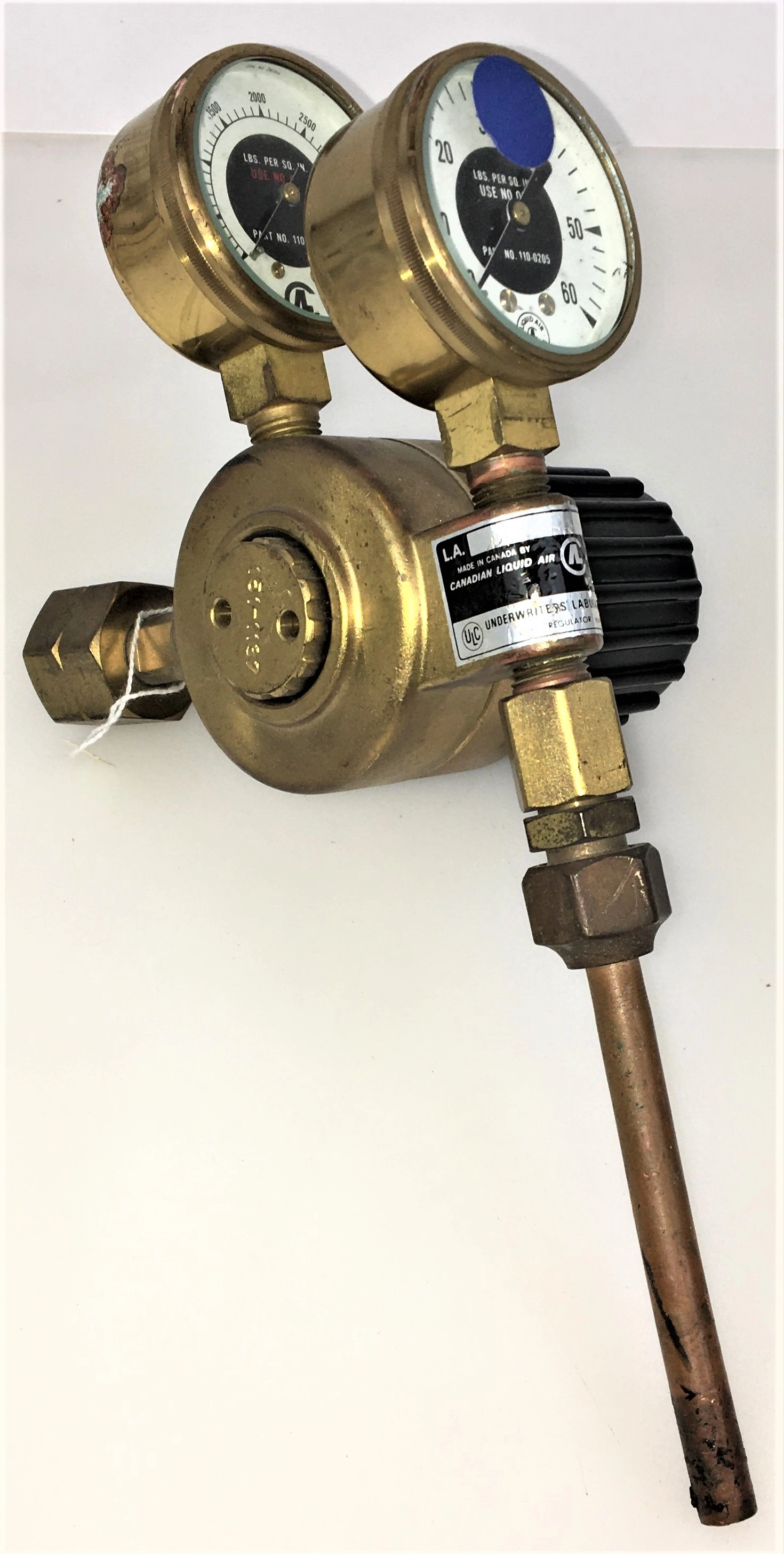 Liquid Air 151-1137 Brass Nitrogen Regulator - CGA 580