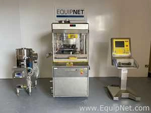 Fette 1200 Rotary Tablet Press, Control Console and Pharmatech Feeder With Lock 8802 Metal Detector
