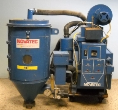 NOVATEC DRYING SYSTEM INCLUDES HEATER / DRYER, HOPPER, AND BLOWER AND CONTROL PANEL, 230 VOLT, MODEL