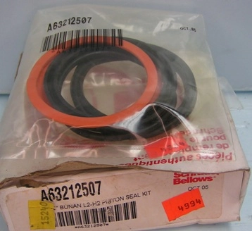 GENUINE SCHRADER BELLOWS REPLACEMENT PARTS, NO: A63212507,2 ½" BUNAN L2-H2 PISTON SEAL KIT, BAR CODE