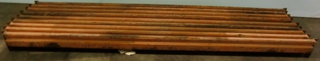 PALLET BEAMS 96 3/8" X 3 &frac34;" ORANGE L BRACKET 4 ROUND HOLE 4 L SLOT