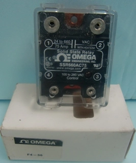 OMEGA ENGINEERING INC SOLID STATE RELAY SSR660AC75 WITH HEAT SINK 24-660 VAC 75 AMP 100-280 VAC CON