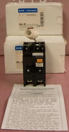 EATON CUTLER-HAMMER CAT NQCGFEP2050 CIRCUIT BREAKER 50A 2P 120/240V~60HZ 10,000 AIC/A NOM1 INCLUD