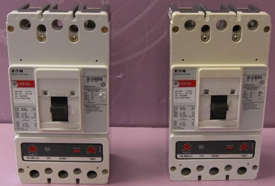 EATON INDUSTRIAL CIRCUIT BREAKER KDB35K, 2 POLE, 200 AMP, 600 VAC, 250 VDC, CAT NO KDB2200W SUITAB