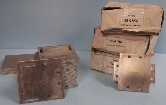 LOT TJ COPE RACK PLATES CONSISTING OF: (3) BOXES 25 COUNT EACH NO 58-01RC (43) EACH NO BOX NO UNK