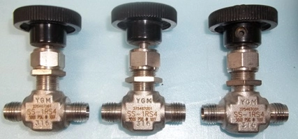 SWAGELOK VALVE, YGM, 375467001, 3/8" 316, SS-1RS4, 5000 PSIG @ 100 F