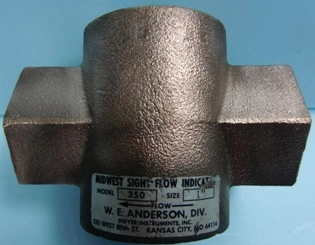 MIDWEST WE ANDERSON, DIV, DWYER INSTRUMENTS, INC BRASS SIGHT FLOW INDICATOR MODEL 350 SIZE 1" MAX