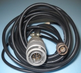 BELDEN EQUIPMENT CORD )BLACK) 11'7" AMPHENOL 9 PIN MALE X BNC ON CORD= BELDEN 8262 RG-58 C/U 70903