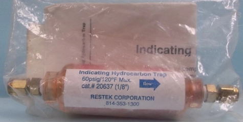 RESTEK CORPORATION INDICATING HYDROCARBON TRAP 60 PSIG/120 DEG F MAX CAT# 20637 (1/8")