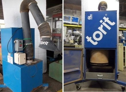 DONALDSON TORIT, MODEL VS 550, ROLL AROUND DUST COLLECTOR, INCLUDES BENCH MOUNT EXTRACTION ARM WITH 