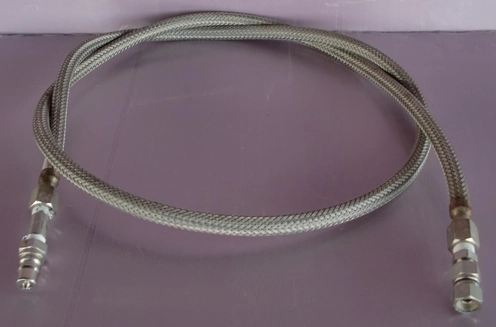 70" BRAIDED STAINLESS STEEL METAL FLEX HOSE, FITTINGS: SSH2-63 USA, SWAGELOK-316 XID