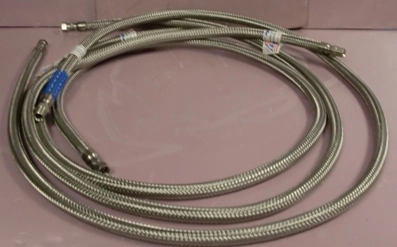 HOSE MASTERS STAINLESS STEEL BRAIDED METAL HOSES, 8 FT IN LENGTH, W/FITTINGS: &frac12;", 304, MB
