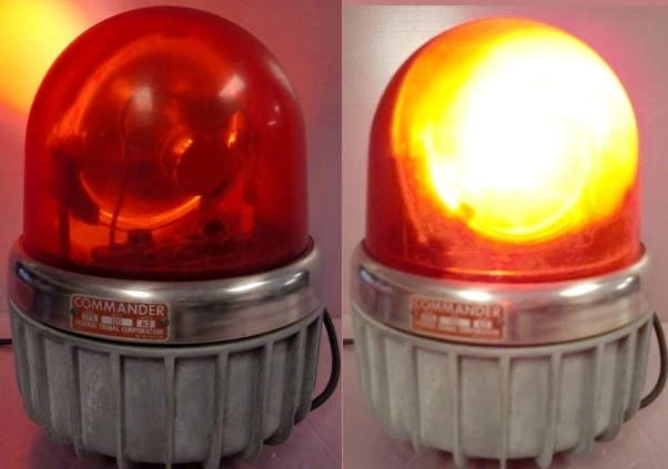 FEDERAL SIGNAL COMMANDER 371L SERIES RED ROTATING EMERGENCY LIGHT, SERIES: A3, VAC: 120