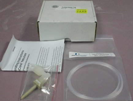 PERKIN ELMER HIGH SOLIDS GEM CONE NEBULIZER WITH POLYTHYLENE TUBING: 58MM X 99MM, 30M, REV B, NO6