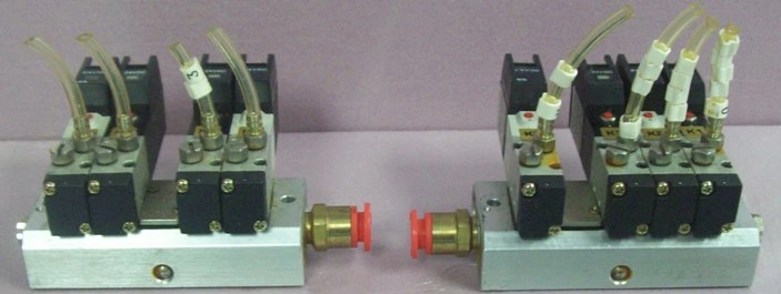 AIR BLOCKS WITH 4) HUMPHREY AIR VALVES ON EACH H040-4E1, 285-100 PSI