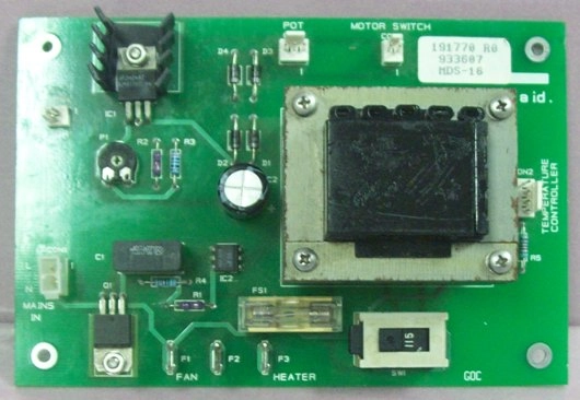 ZETA WINDINGS LTD THERMO HYBAID TEMPERATURE CONTROLLER BOARD MDS-16, 191770 RO, 933607, 1949/1, 0410