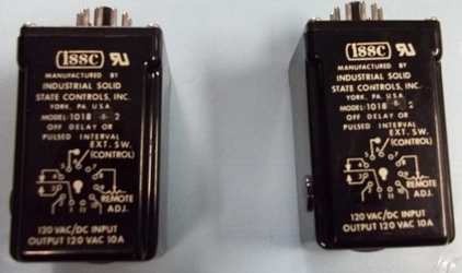 ISSAC MANUFACTURED BY SOLID STATE CONTROLS INC MODEL: 10-18-B-2 OFF DELAY OR PULSED INTERVAL 120 VAC