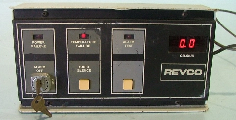 REVCO TEMPERATURE ALARM POWERS ON