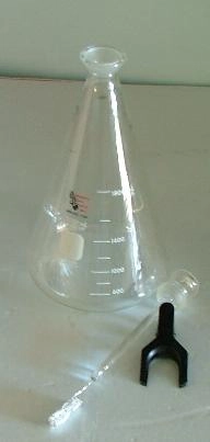 SCHONIGER COMBUSTION FLASKS CONSISTING OF 1000 ML ERLENMEYER FLASK WITH A STOPPER WITH GLASS TIP THA