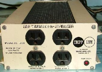 TRIPP LITE LINE CONDITIONER-STABILIZER, MODEL: LC-1200, MAX LOAD: 1200 WTS, RF/EMI ISOLATED 