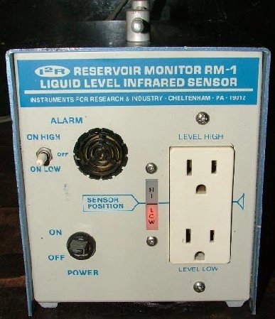 INSTRUMENTS FOR RESEARCH &amp; INDUSTRY, RESERVOIR MONITOR RM-1, LIQUID LEVEL INFRARED SENSOR, : 018