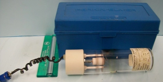 PERKIN ELMER INTENSITRON LAMP PART# 303-6013 # 122876, CURRENT: CONTINUOUS 30-35MA, 12-15MA, ELEMENT